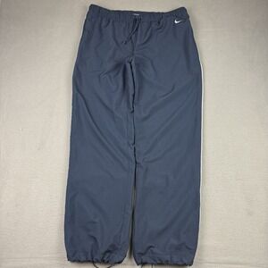 Vintage Nike Track Pants Mens Large Navy Blue White Synch Ankle Zip Gorpcore Y2K